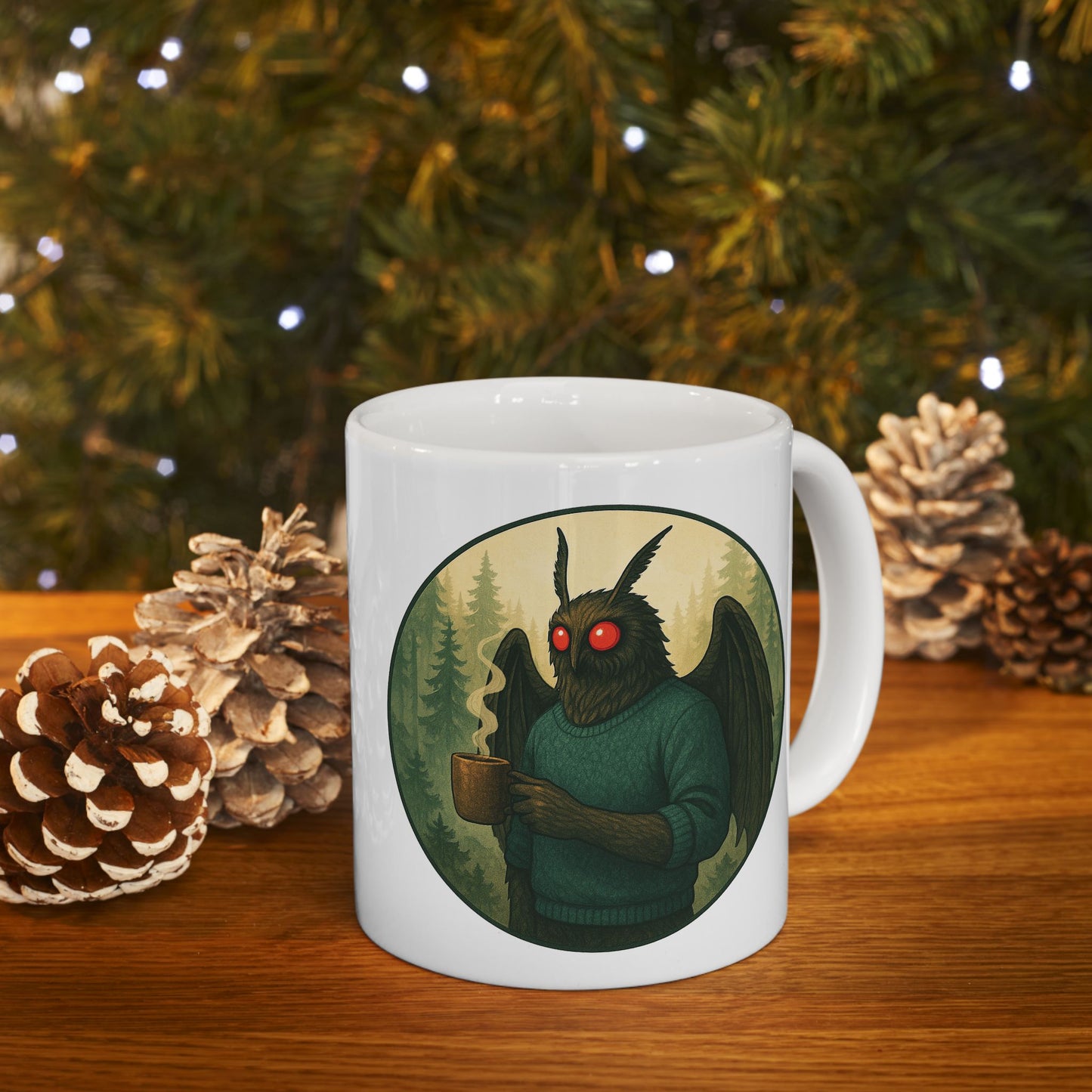 Mysterious Mothman Brew Ceramic Mug - Perfect Gift for Coffee Lovers, Outdoorsy Gifts, Eco-Friendly Drinkware, Camping Mug, Nature Lover's Tea Cup