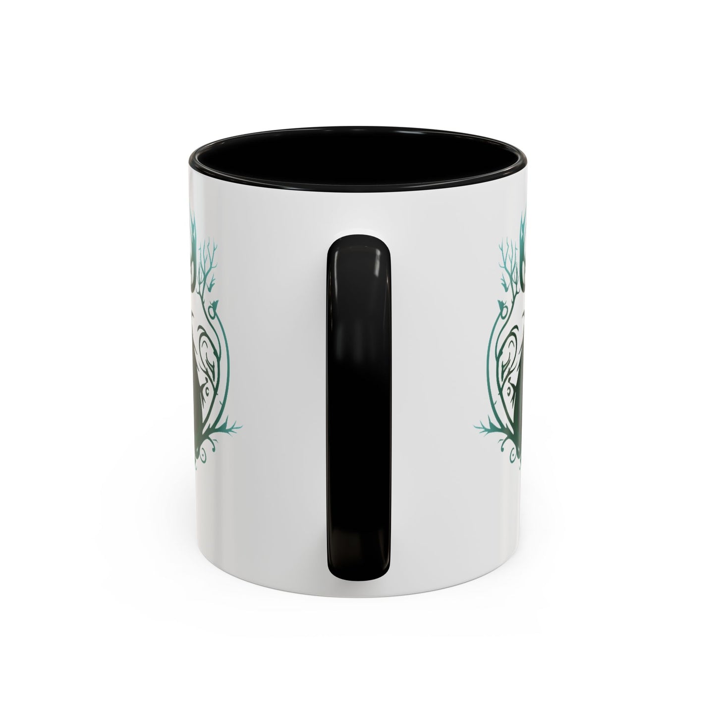Mythical Green Stag Accent Coffee Mug, 11oz