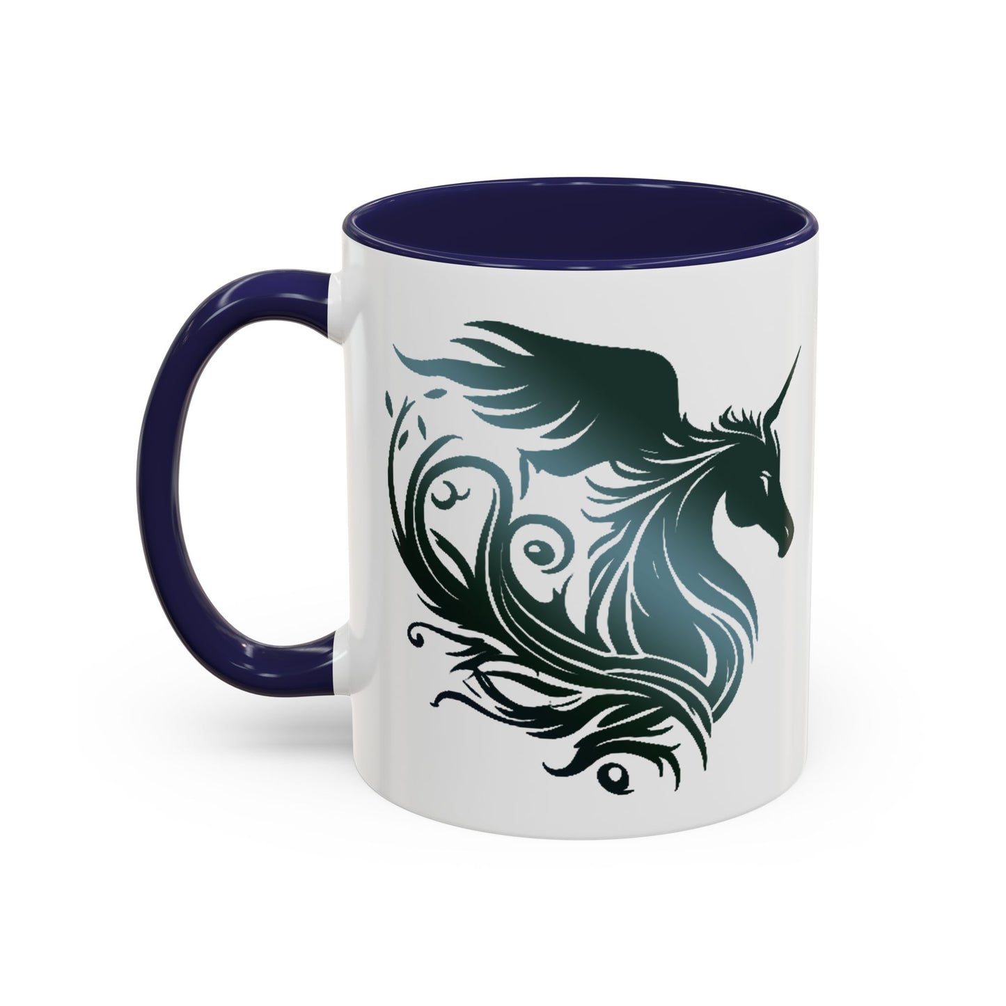 Mythical Green Unicorn Accent Coffee Mug, 11oz
