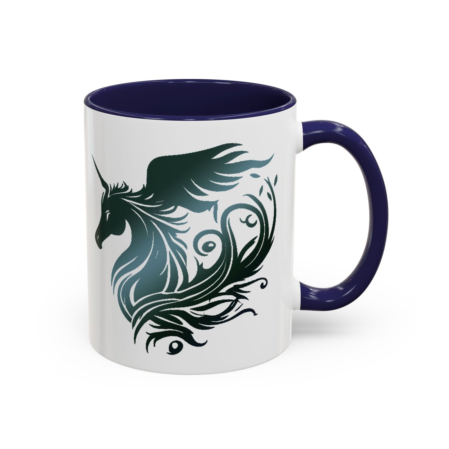 Mythical Green Unicorn Accent Coffee Mug, 11oz