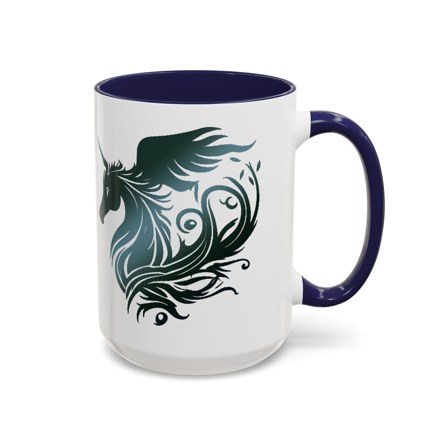 Mythical Green Unicorn Accent Coffee Mug, 11oz