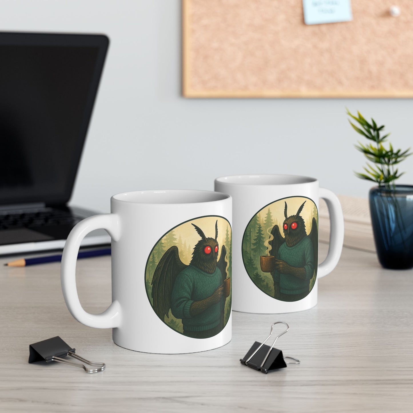 Mysterious Mothman Brew Ceramic Mug - Perfect Gift for Coffee Lovers, Outdoorsy Gifts, Eco-Friendly Drinkware, Camping Mug, Nature Lover's Tea Cup