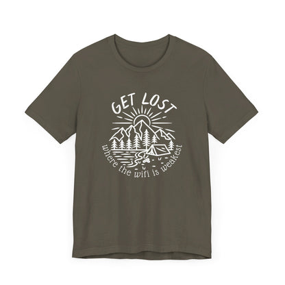 Get Lost Where the Wifi is Weakest - Unisex Short Sleeve Tee