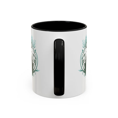 Mythical Green Stag Accent Coffee Mug, 11oz