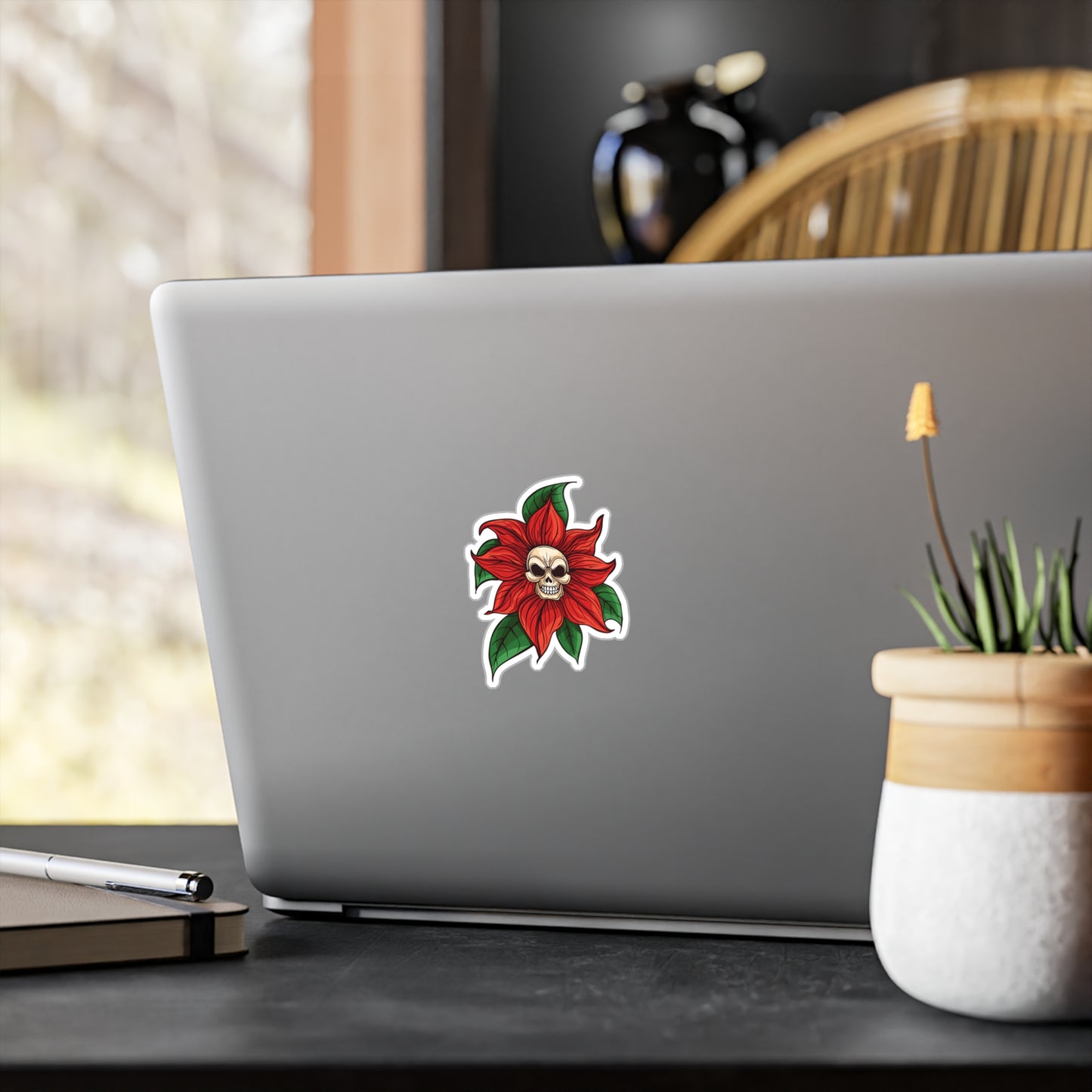 Blooming Skull Flower - Kiss-Cut Vinyl Sticker