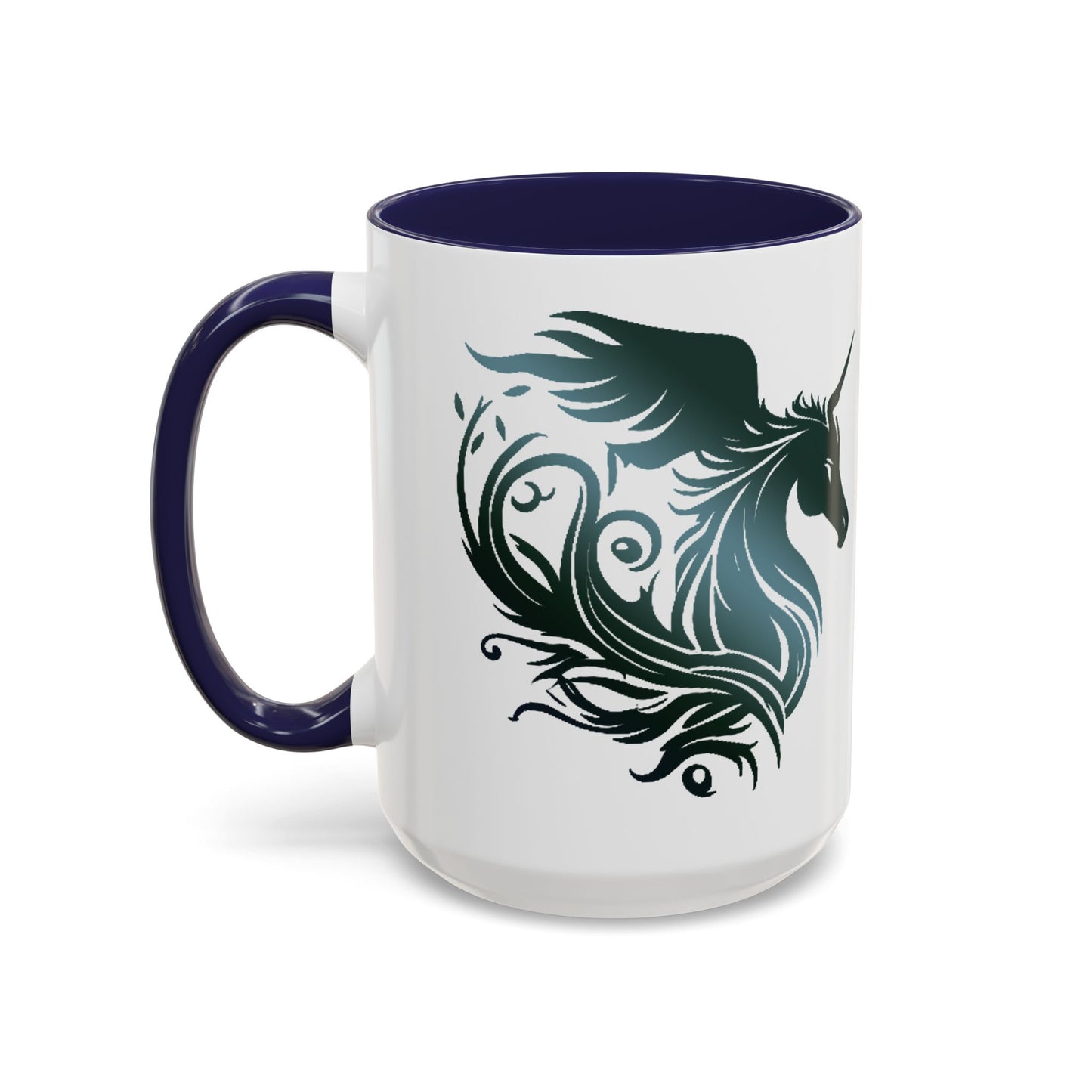 Mythical Green Unicorn Accent Coffee Mug, 11oz