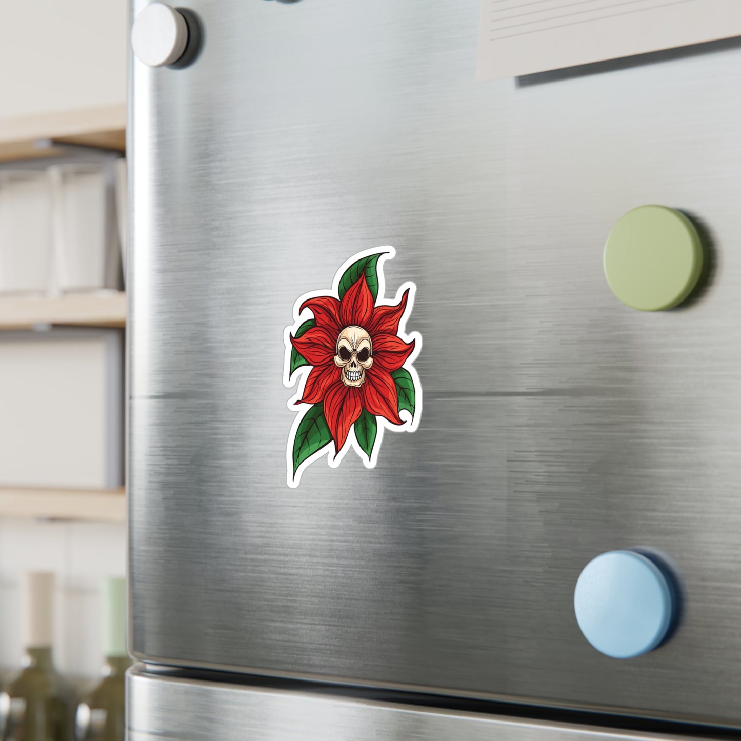 Blooming Skull Flower - Kiss-Cut Vinyl Sticker