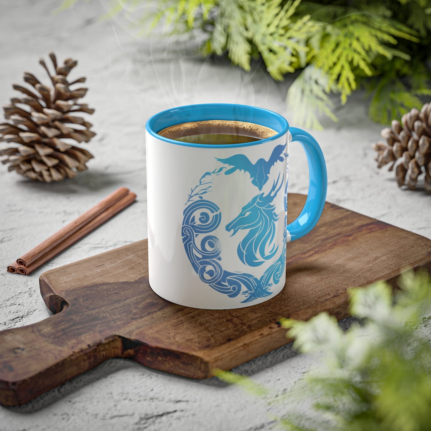 Mythical Blue Stag Accent Coffee Mug, 11oz