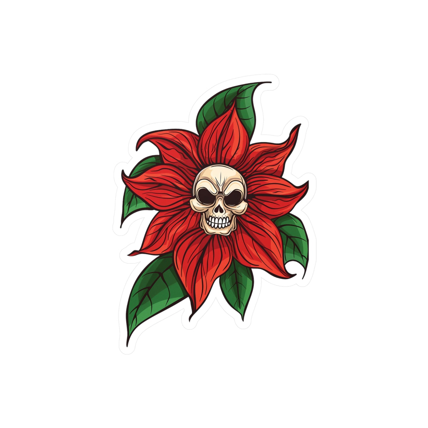 Blooming Skull Flower - Kiss-Cut Vinyl Sticker