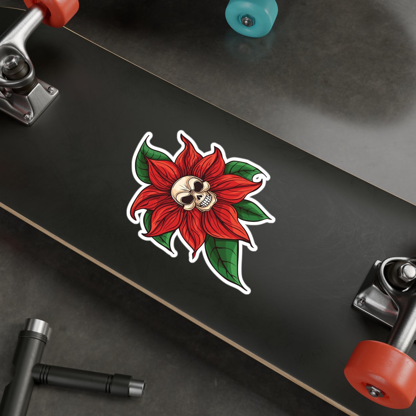 Blooming Skull Flower - Kiss-Cut Vinyl Sticker