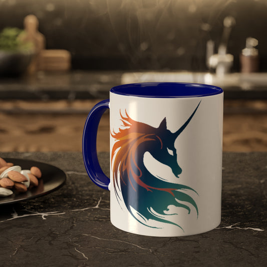 Mythical BlueFire Unicorn Accented Coffee Mug, 11oz