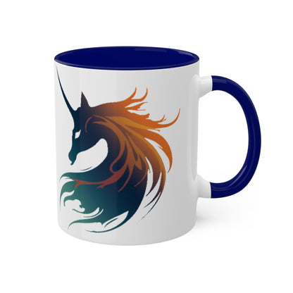 Mythical BlueFire Unicorn Accented Coffee Mug, 11oz